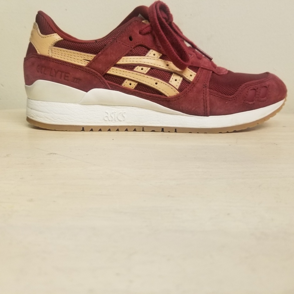 Asics Gel Lyte III 3 Burgundy Red Maroon Tan H6V3N